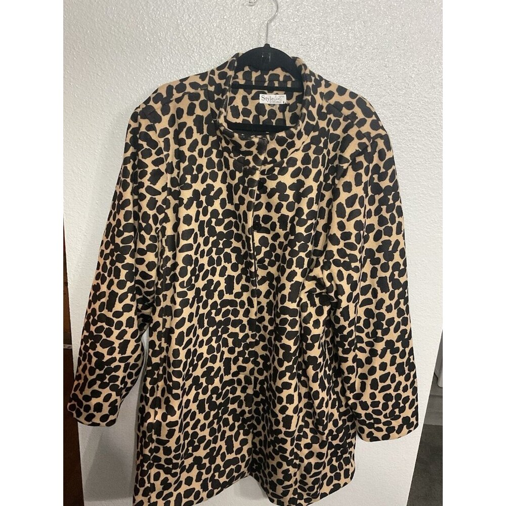 Animal Print Jacket Style List By Micaela Size 3X NWT